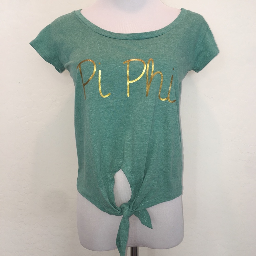 Pi Phi Green Tied Tee